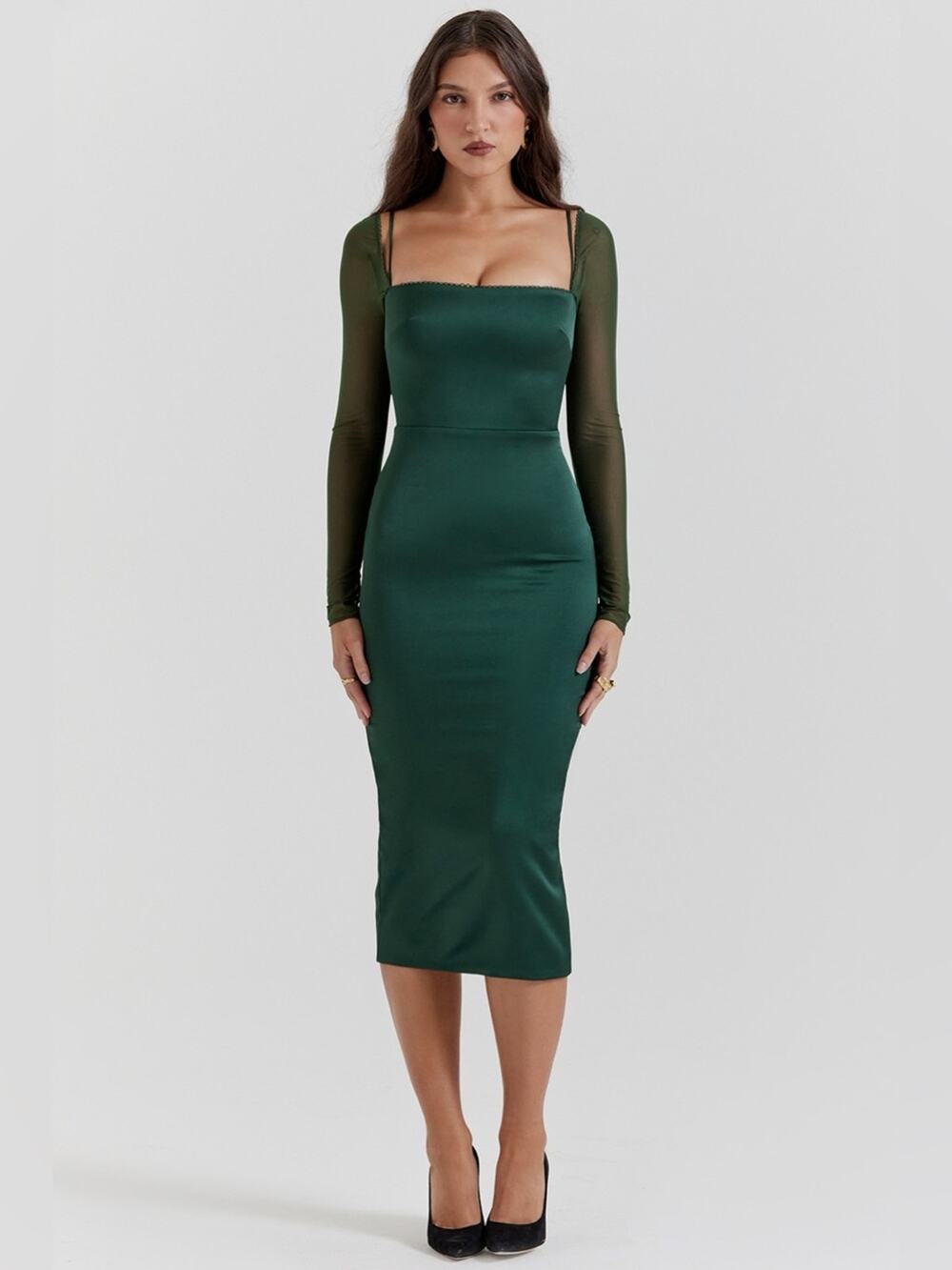 House of CB Ellica Emerald Green Midi Dress S